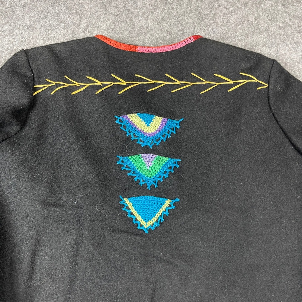 Sandy Starkman Womens Wool Blend Embroidered Art to Wear Jacket Black Multi L - Picture 4 of 8
